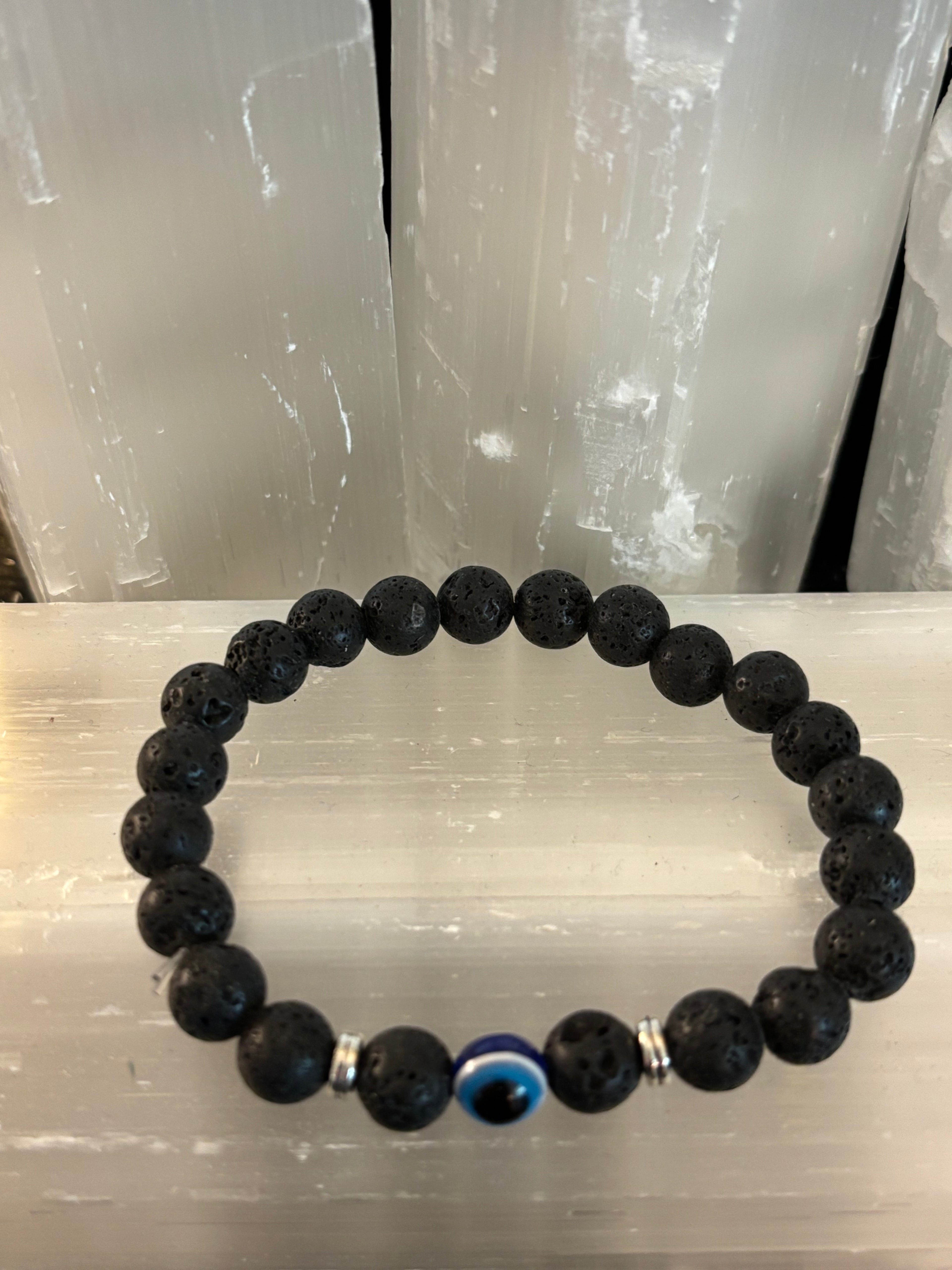Evil Eye Style Beaded Bracelets – Handmade Natural Stone Protection - Blackthorn 31