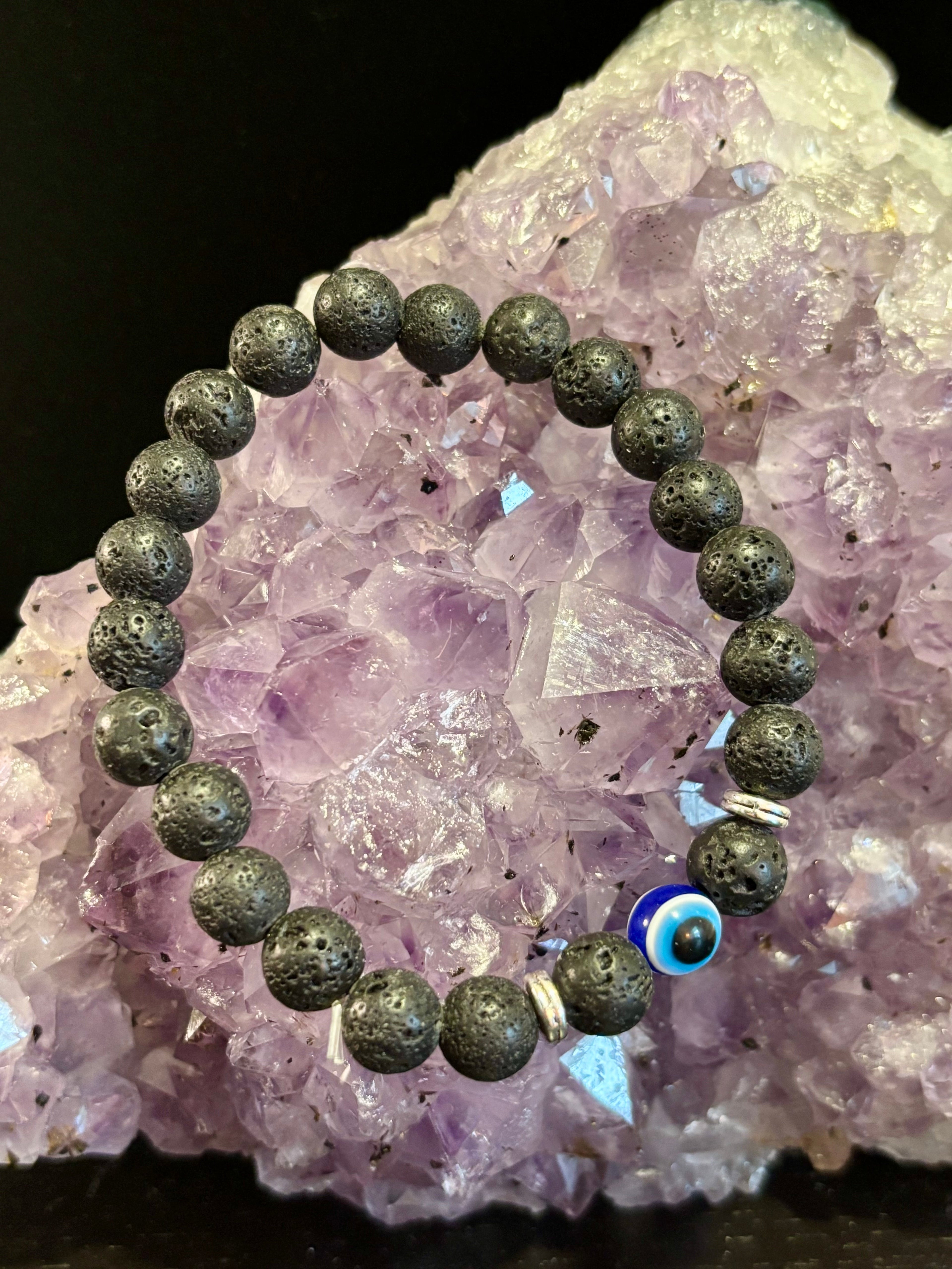 Evil Eye Style Beaded Bracelets – Handmade Natural Stone Protection - Blackthorn 31