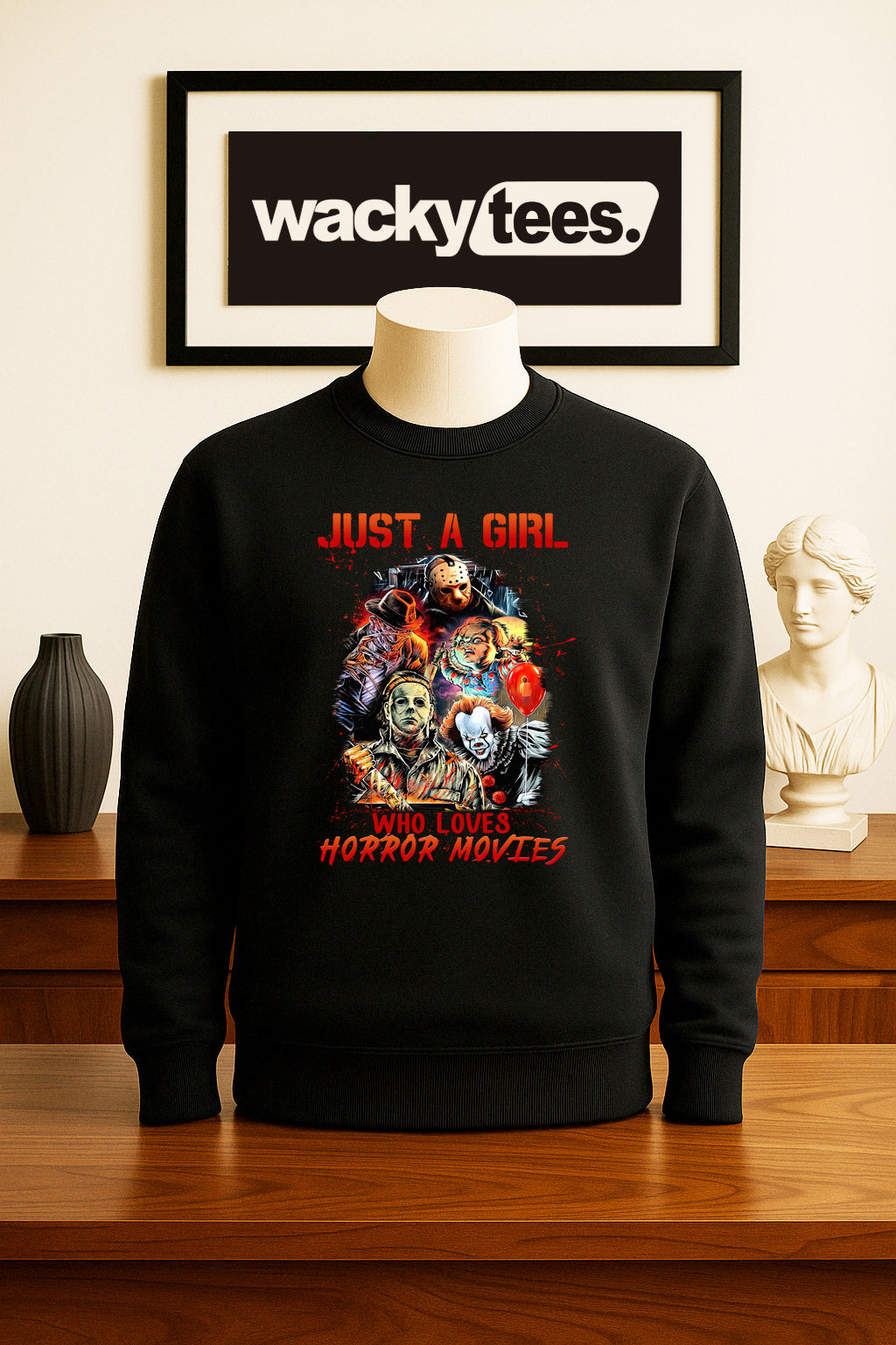 Just a Girl Who Loves Horror Movies 2 Horror Terror Halloween Graphic Tee Shirt - Blackthorn 31