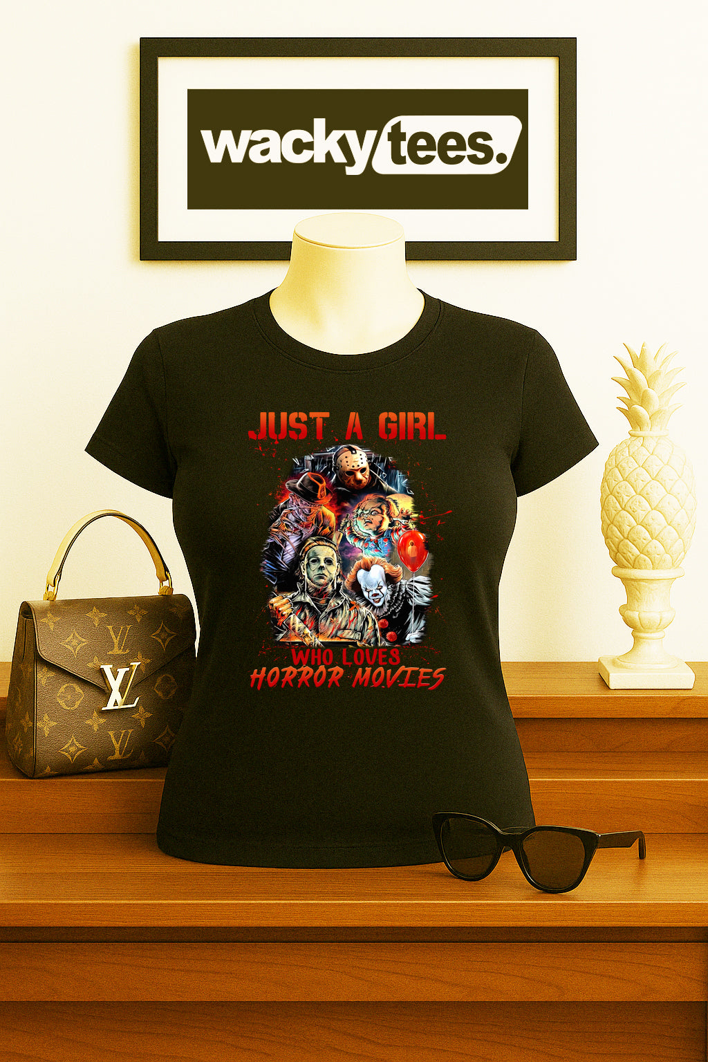 Just a Girl Who Loves Horror Movies 2 Horror Terror Halloween Graphic Tee Shirt - Blackthorn 31