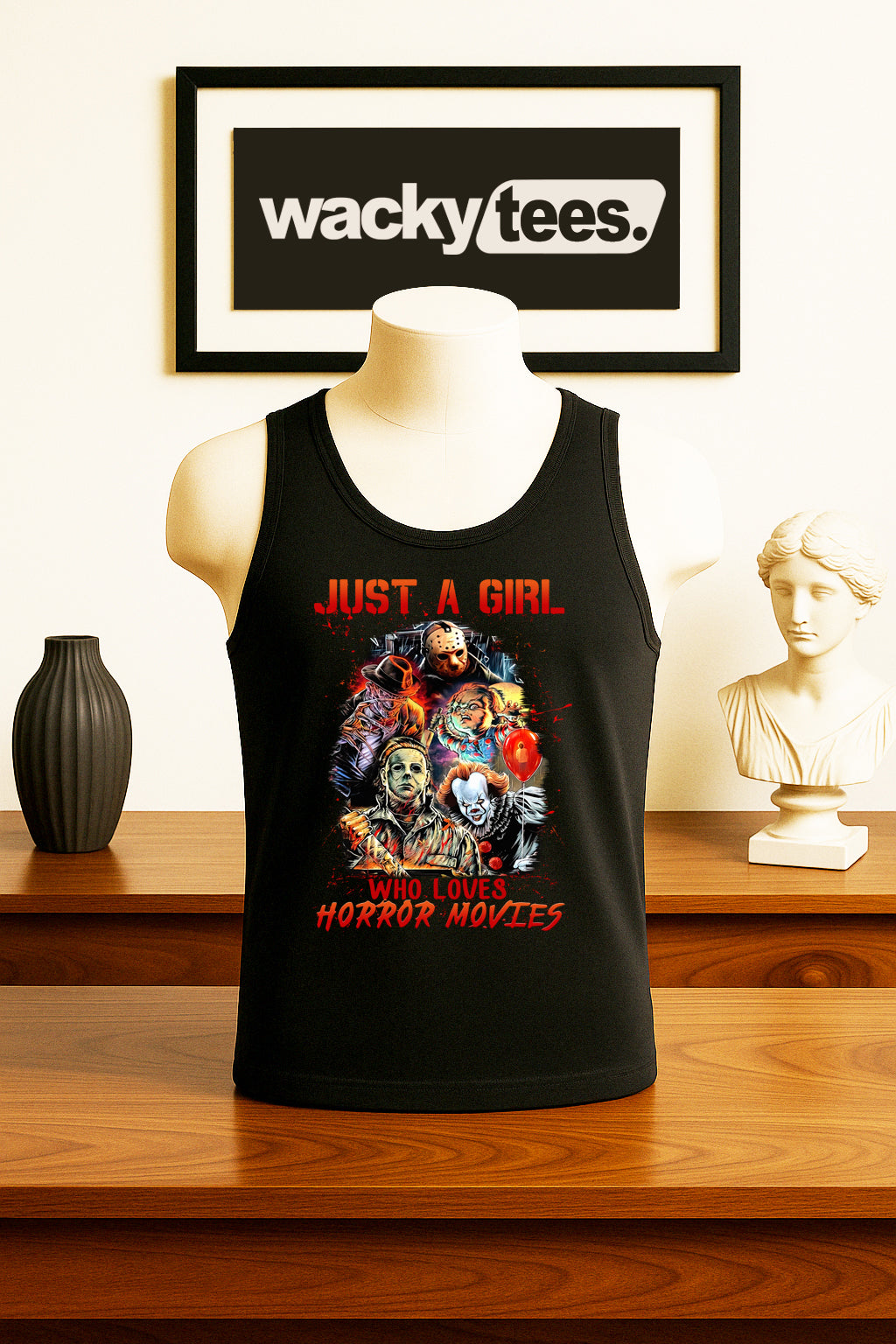 Just a Girl Who Loves Horror Movies 2 Horror Terror Halloween Graphic Tee Shirt - Blackthorn 31