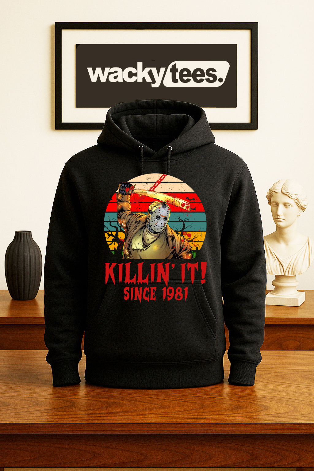 Killin It Since 81 Jason Voorhess Friday The 13th Horror Terror Halloween Graphic Tee Shirt - Blackthorn 31