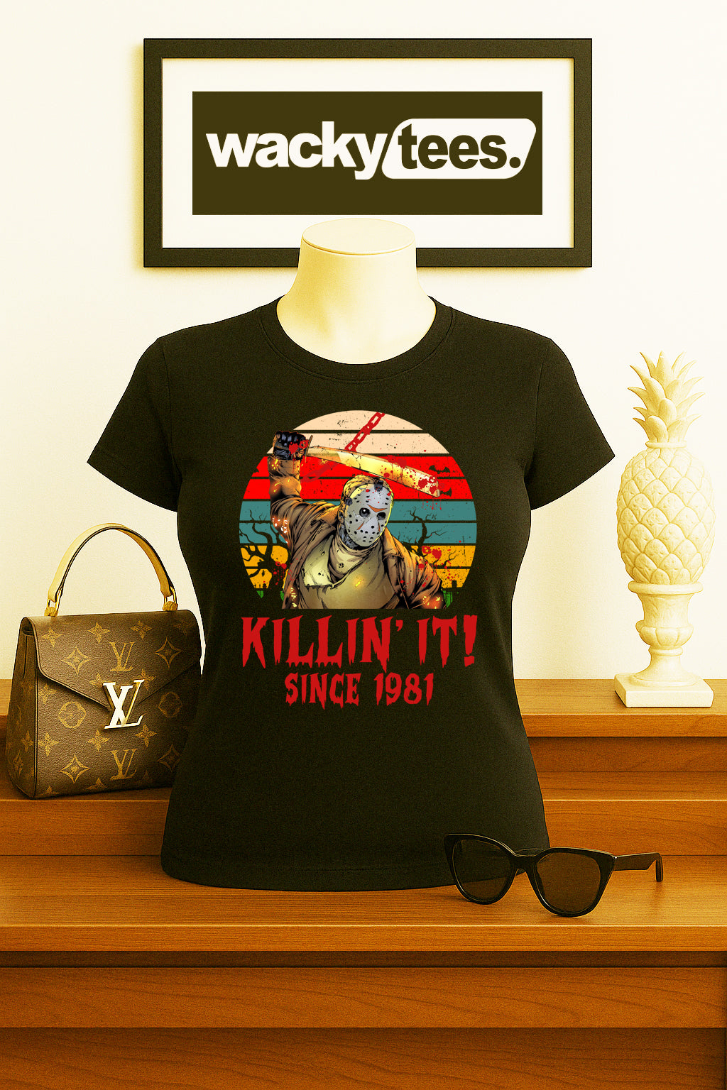 Killin It Since 81 Jason Voorhess Friday The 13th Horror Terror Halloween Graphic Tee Shirt - Blackthorn 31