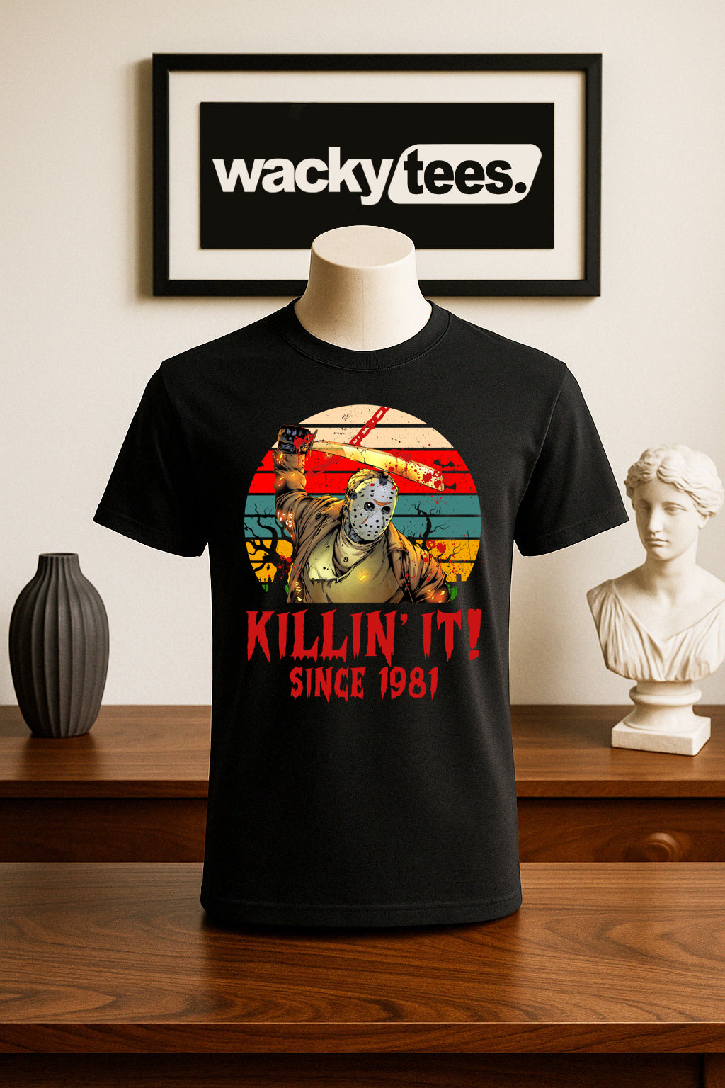 Killin It Since 81 Jason Voorhess Friday The 13th Horror Terror Halloween Graphic Tee Shirt - Blackthorn 31