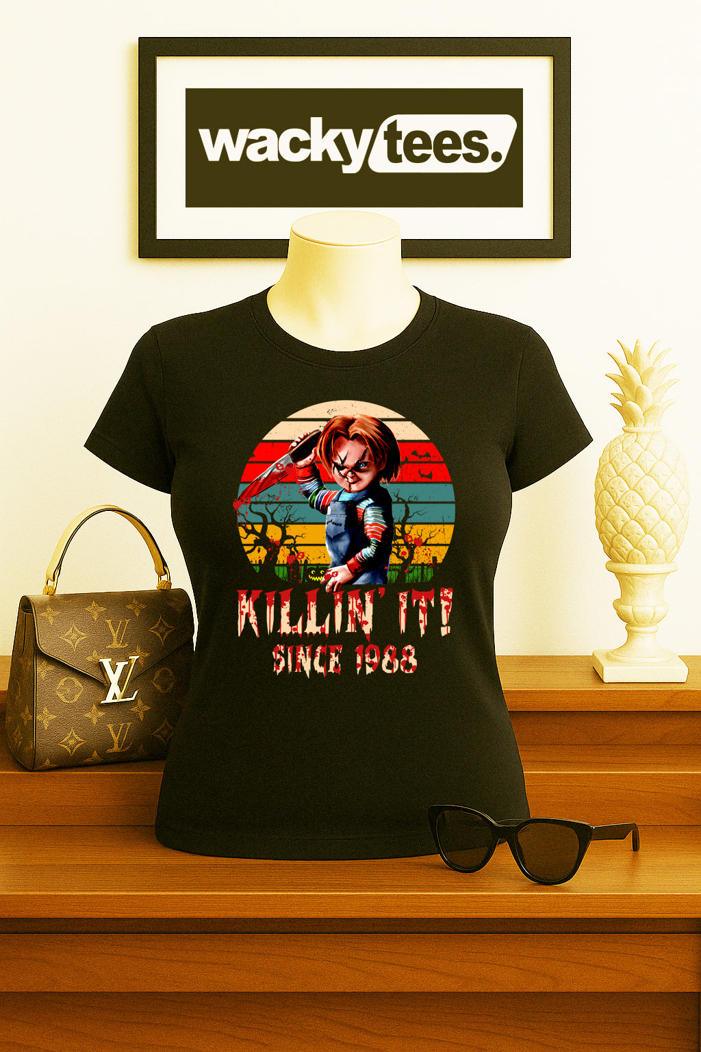 Killin It Since 88 Chucky Childs Play Horror Terror Halloween Graphic Tee Shirt - Blackthorn 31