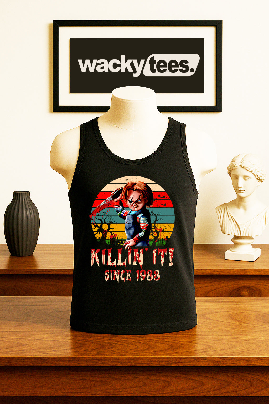 Killin It Since 88 Chucky Childs Play Horror Terror Halloween Graphic Tee Shirt - Blackthorn 31