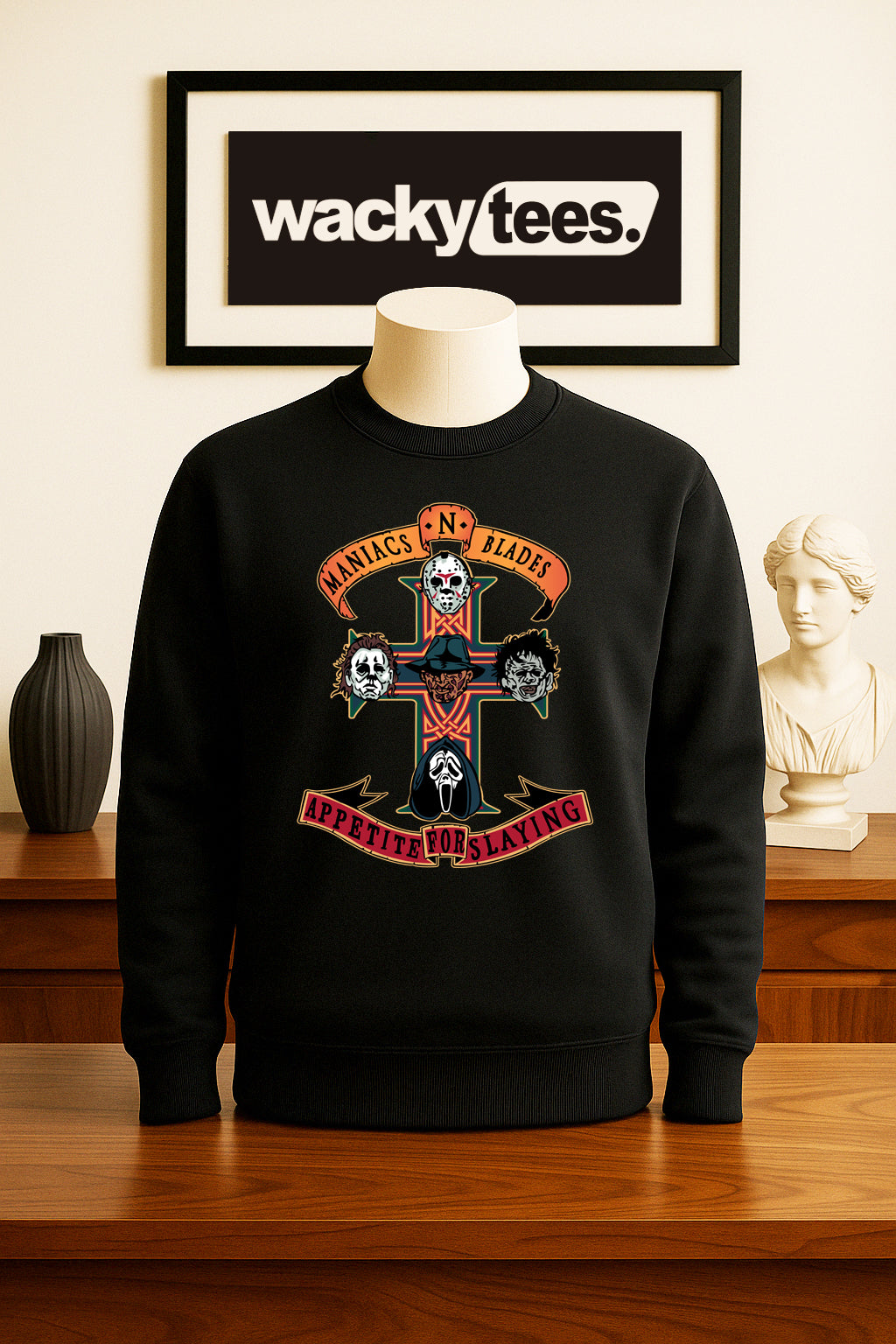 Maniacs N Blades Appetite For Slaying Horror Terror Halloween Graphic Tee Shirt - Blackthorn 31