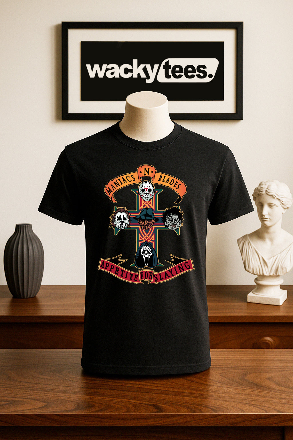 Maniacs N Blades Appetite For Slaying Horror Terror Halloween Graphic Tee Shirt - Blackthorn 31