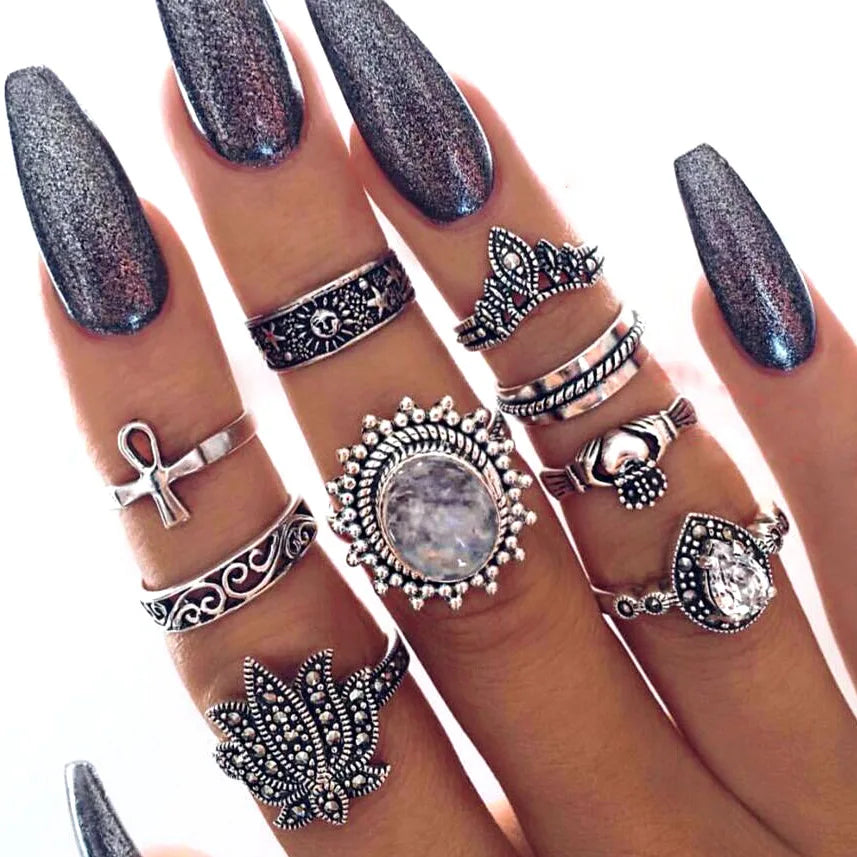 Bohemian Witchy Trendy Ring Sets - Blackthorn 31