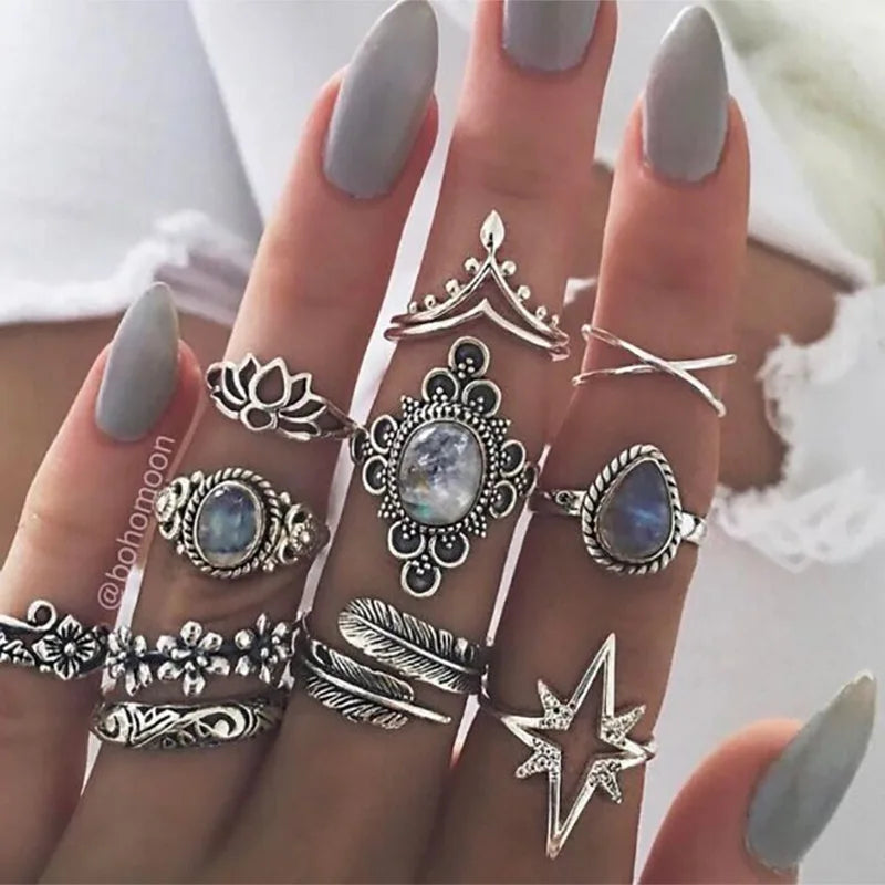 Bohemian Witchy Trendy Ring Sets - Blackthorn 31