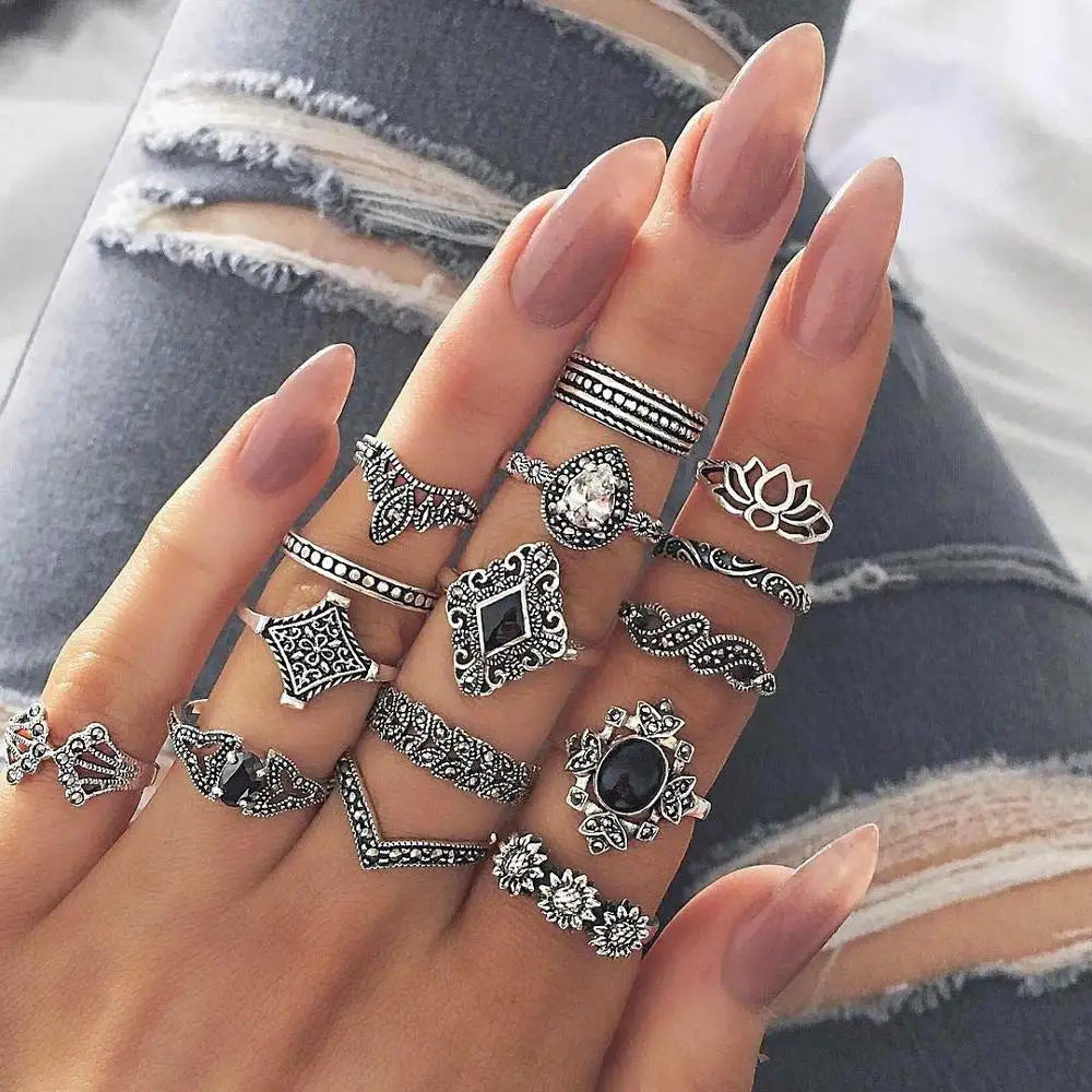 Bohemian Witchy Trendy Ring Sets - Blackthorn 31