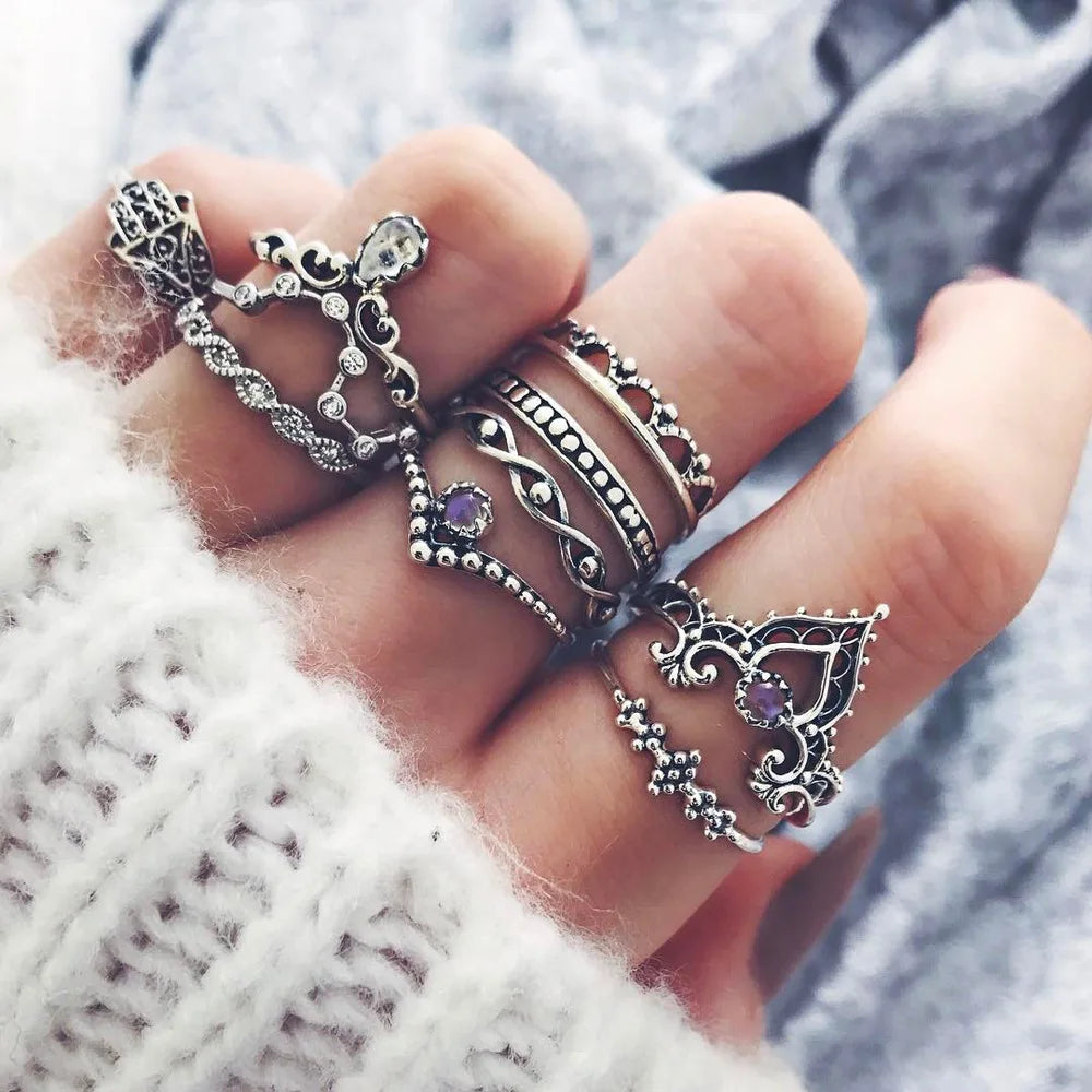 Bohemian Witchy Trendy Ring Sets - Blackthorn 31