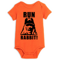 Orange Otis Run Rabbit House 1000 Corpses Halloween onesie for children, featuring horror-themed graphic for newborns and toddlers.