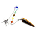 Triple Moon Pentacle Chakra Pendulum from Green Witch Creations with intricate design for spiritual and chakra balancing.