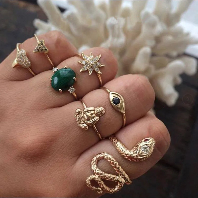 Bohemian Witchy Trendy Ring Sets - Blackthorn 31