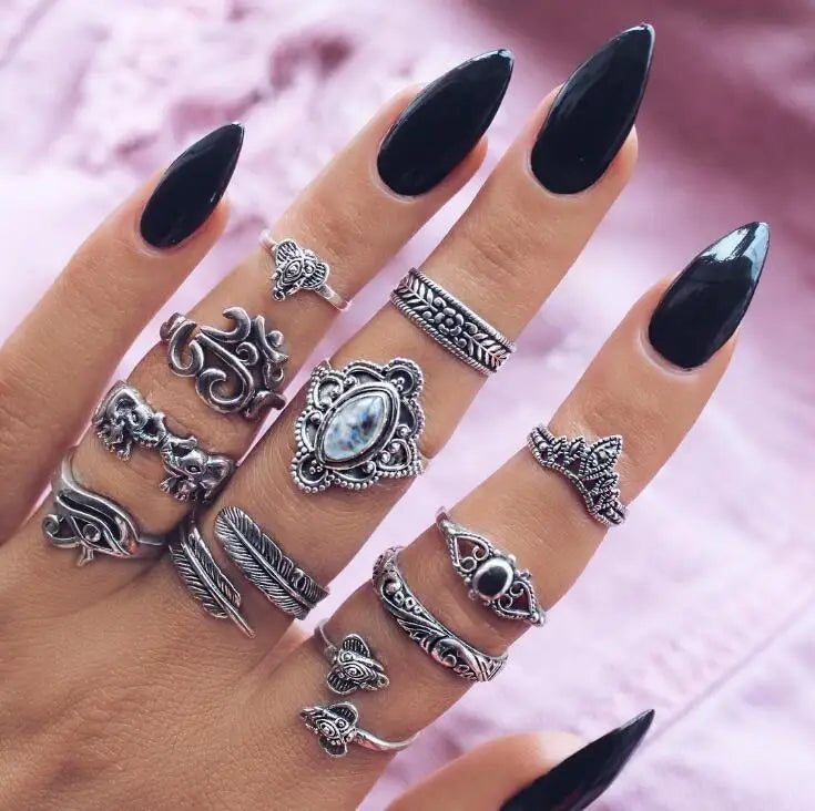 Bohemian Witchy Trendy Ring Sets - Blackthorn 31