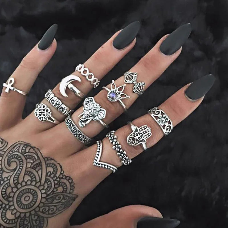 Bohemian Witchy Trendy Ring Sets - Blackthorn 31