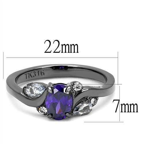 TK3169 - IP Light Black  (IP Gun) Stainless Steel Ring with AAA Grade - Blackthorn 31
