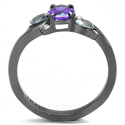 TK3169 - IP Light Black  (IP Gun) Stainless Steel Ring with AAA Grade - Blackthorn 31