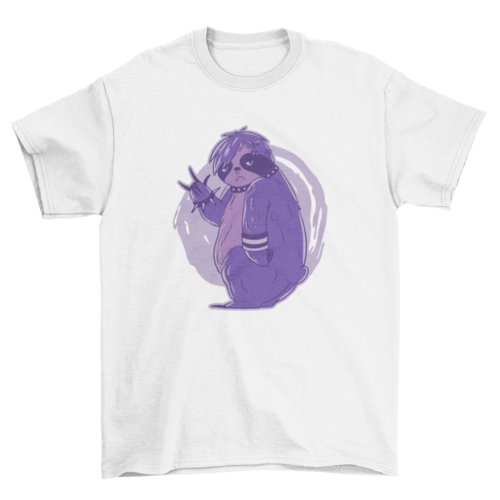 Blackthorn 31 Emo sloth neon T-shirt featuring a humorous animal graphic on soft fabric, perfect for casual wear.