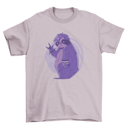Blackthorn 31 Emo Sloth funny animal neon T-shirt featuring a colorful, playful sloth graphic on a casual T-shirt.