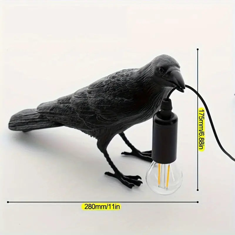 1pc Gothic LED USB Crow Lamp - With Antique Metal Claw-4