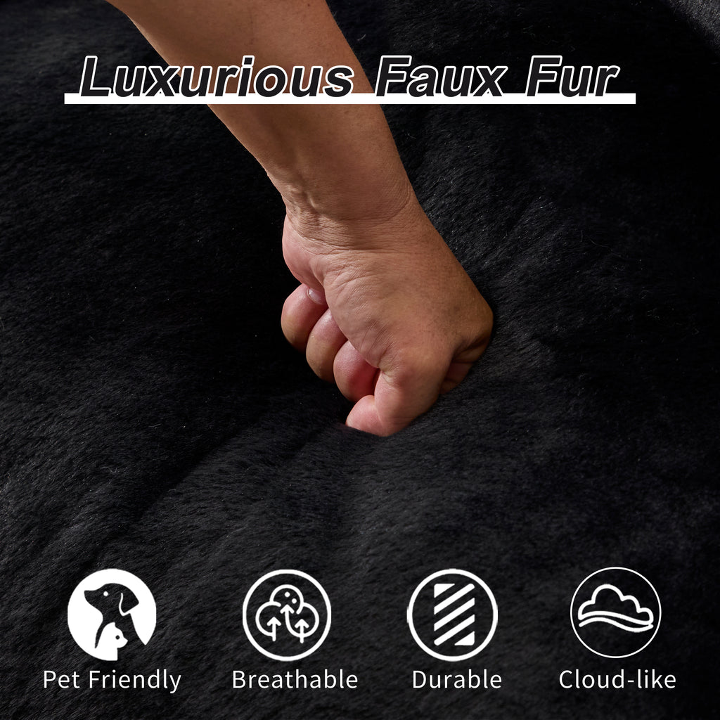 Blackthorn 31 giant black bean bag couch for adults, ultra-soft cozy lounge chair with pillows, ideal for living room or bedroom use