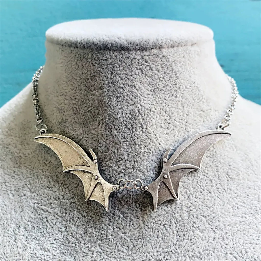 Gothic Vampire Bat Wing Choker Necklace - Blackthorn 31