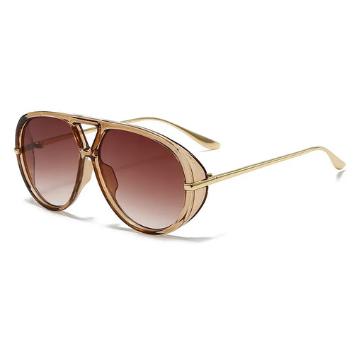 Aviator Fashion Sunglasses with Yellow Tinted Lenses - Blackthorn 31