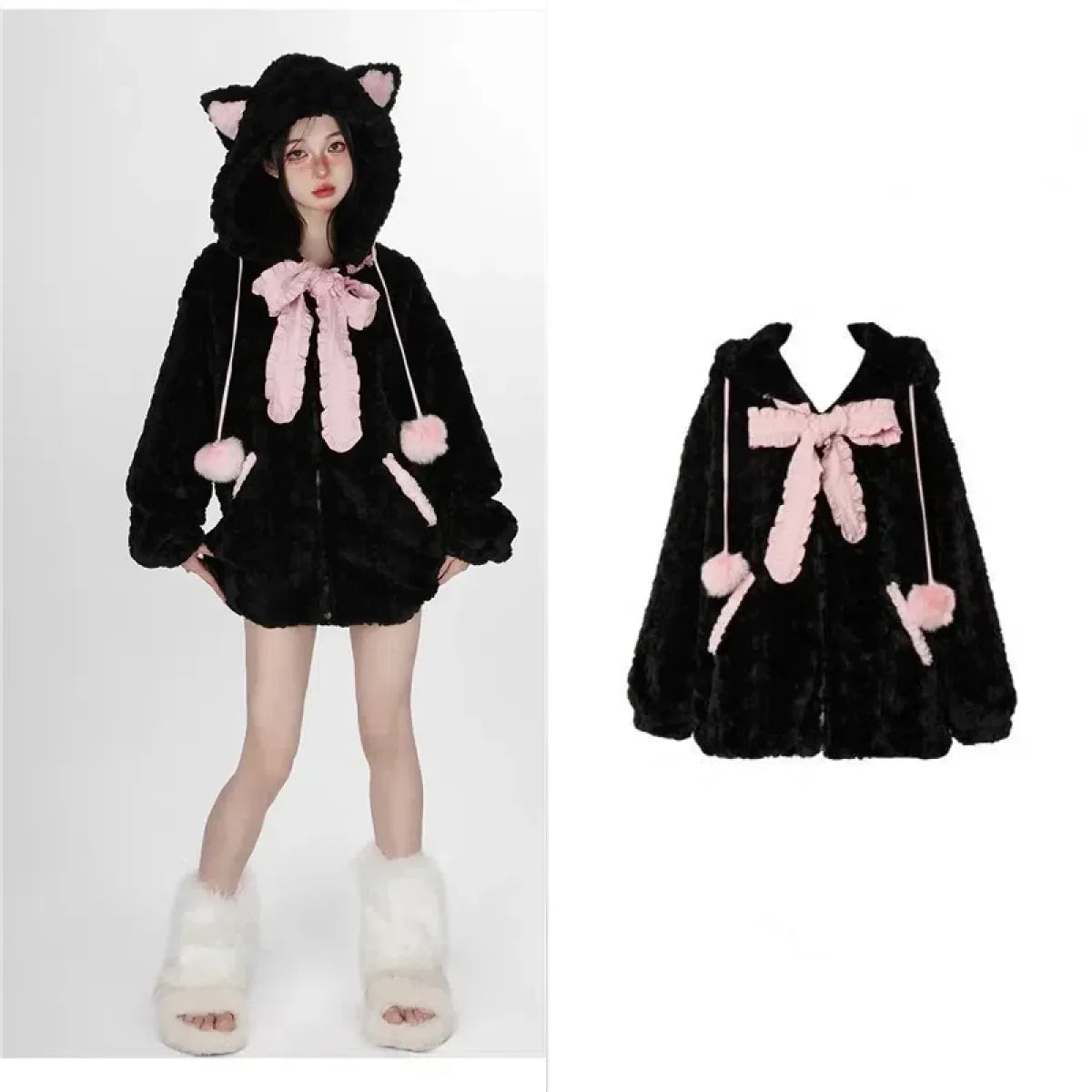 Kawaii Fuzzy Cat Ear Hoodie