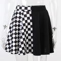 Checkerboard Gothic Punk Skirt – Grommet Chains & Contrast Panels - Blackthorn 31