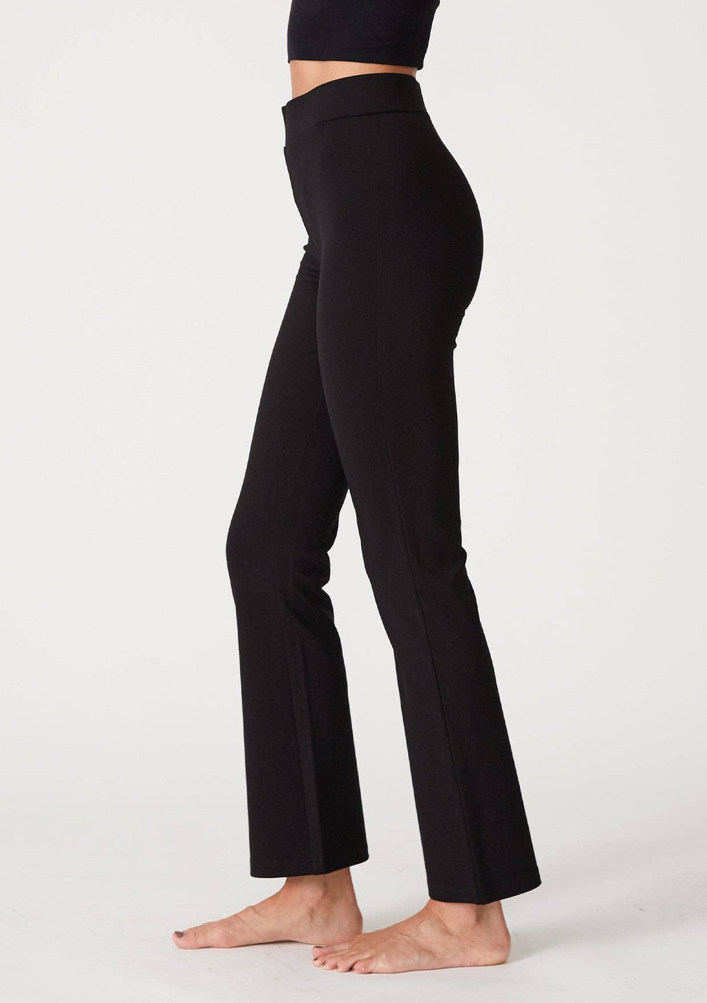 Lovestitch Solid Ponte Flared Legging: Black - Blackthorn 31