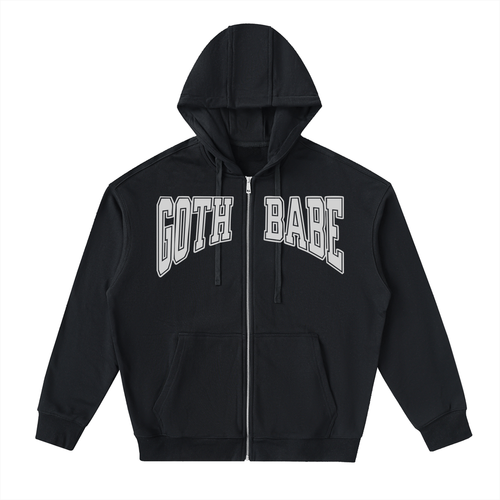 Drop-Shoulder Zip Up Hoodie