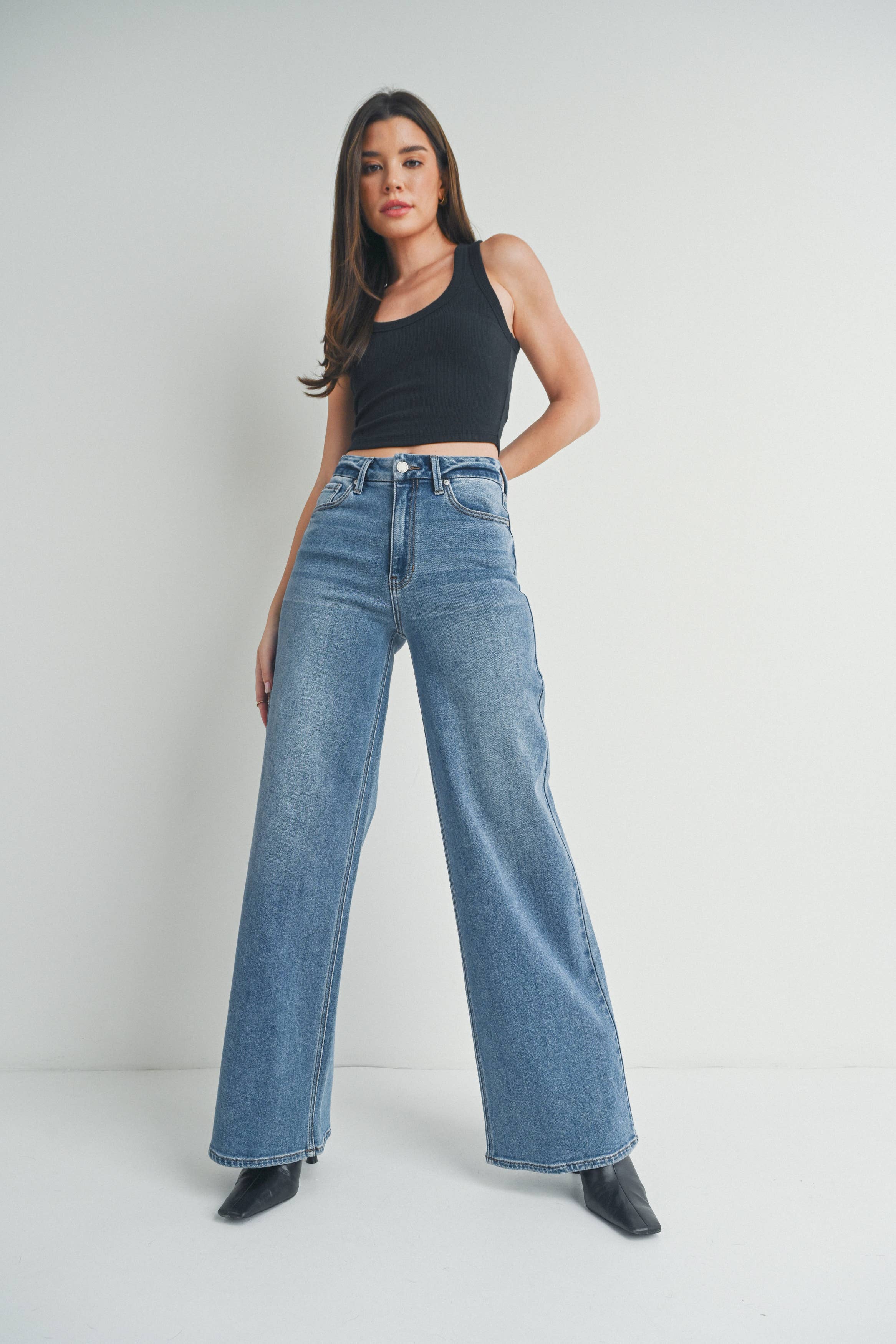 JBD HR Palazzo Wide Leg Jean - Blackthorn 31
