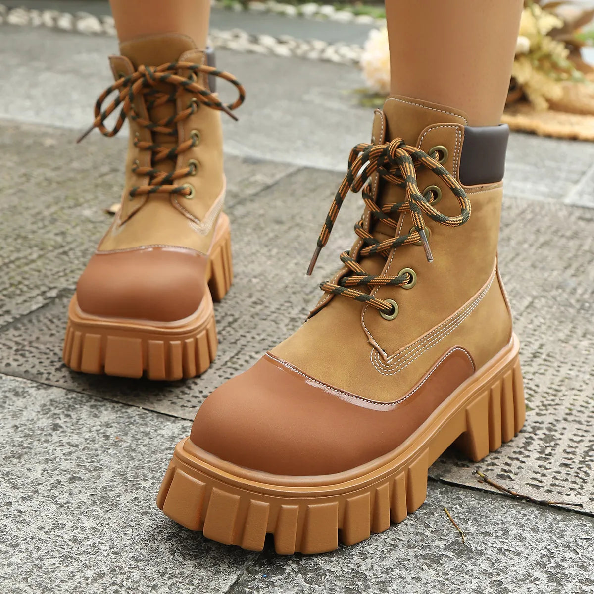 Lace Up Platform Boots