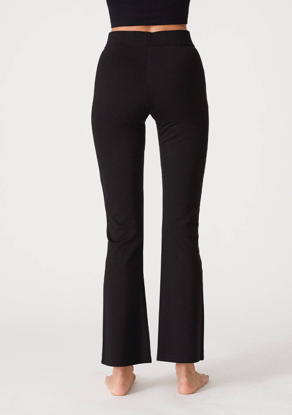 Lovestitch Solid Ponte Flared Legging: Black - Blackthorn 31