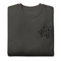 Unisex Gothic Sweatshirt with embroidered "Fuck Off" message from Goth Cloth Co., featuring dark design and casual fit.
