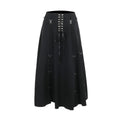 Gothic High Waist Ruffle Skirt – Punk Grunge Corset A-Line Skirt - Blackthorn 31