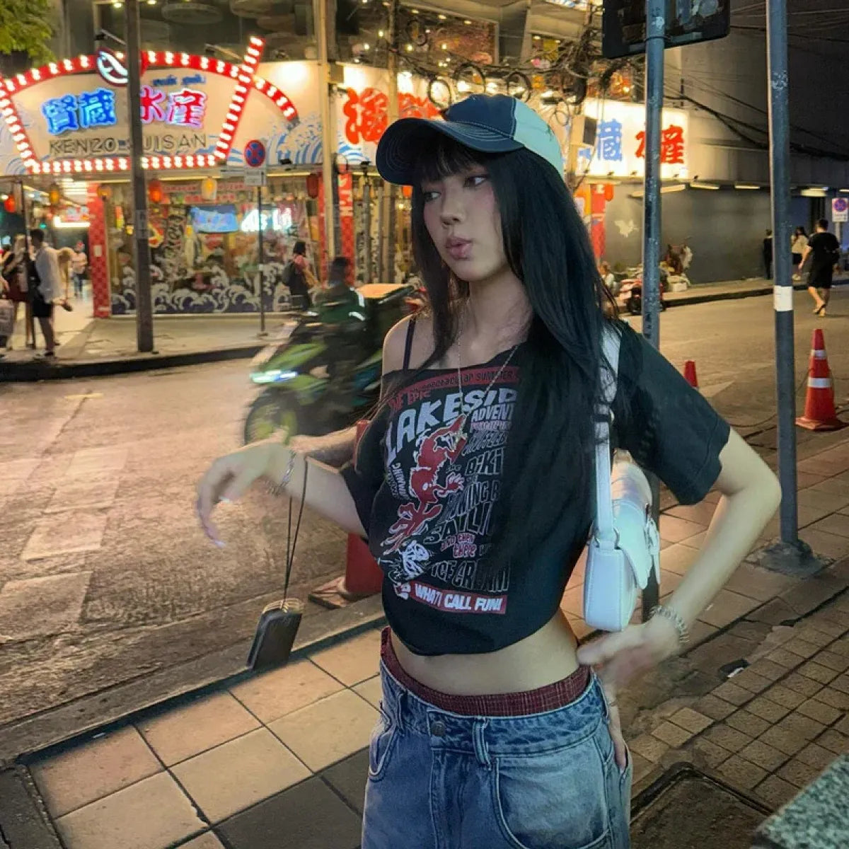 Harajuku Gothic Off-Shoulder T-Shirt - Blackthorn 31