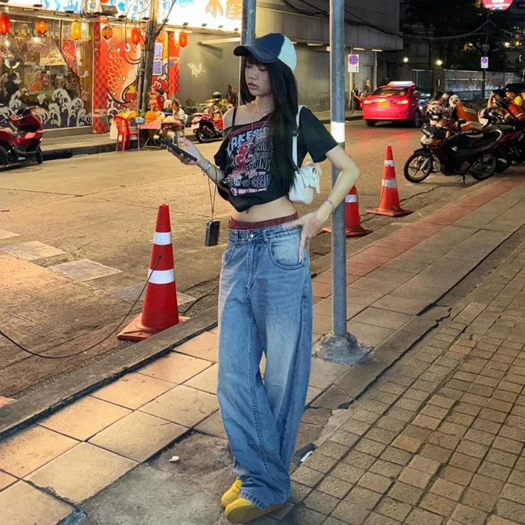Harajuku Gothic Off-Shoulder T-Shirt - Blackthorn 31