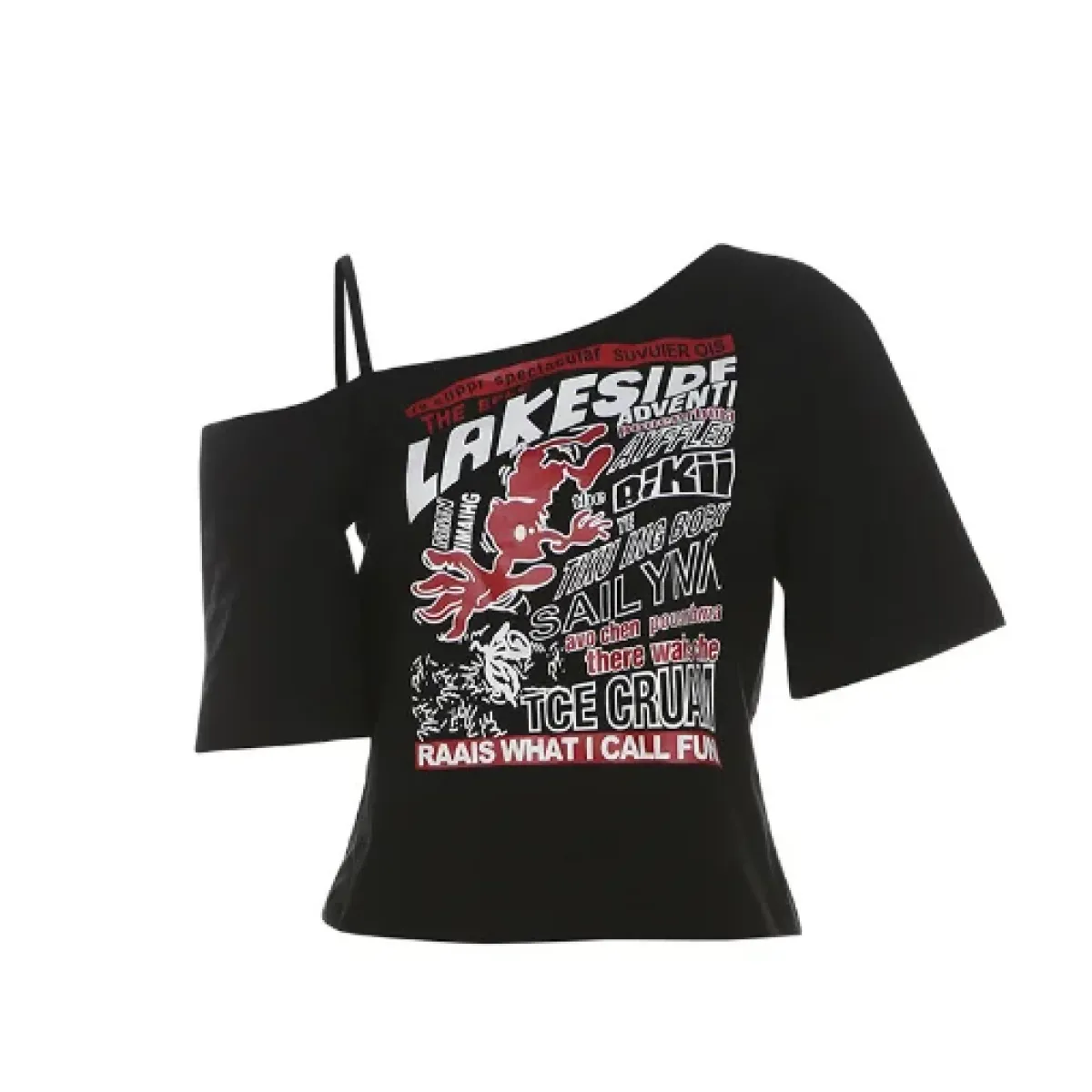 Harajuku Gothic Off-Shoulder T-Shirt