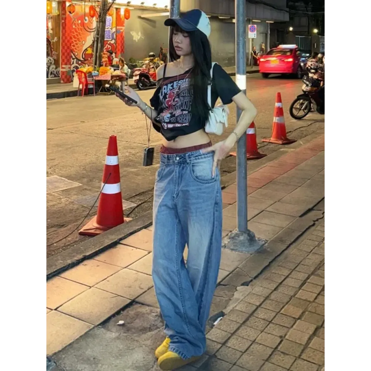 Harajuku Gothic Off-Shoulder T-Shirt - Blackthorn 31