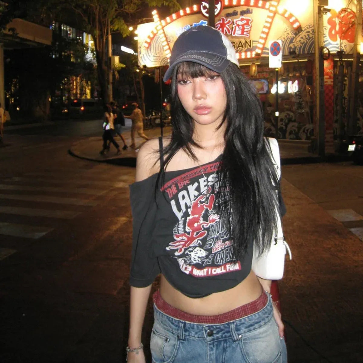 Harajuku Gothic Off-Shoulder T-Shirt - Blackthorn 31