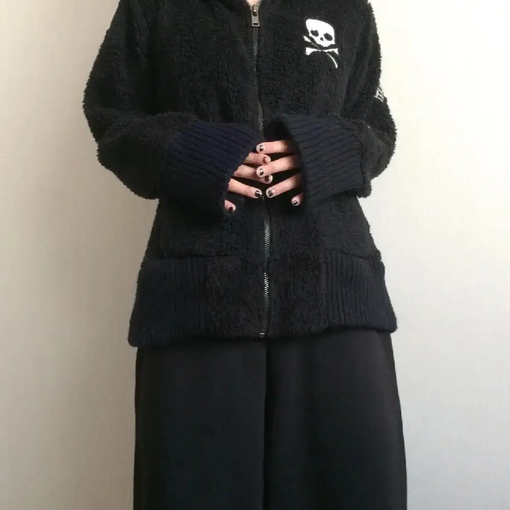 Harajuku Grunge Skull Zip Hoodie - Blackthorn 31