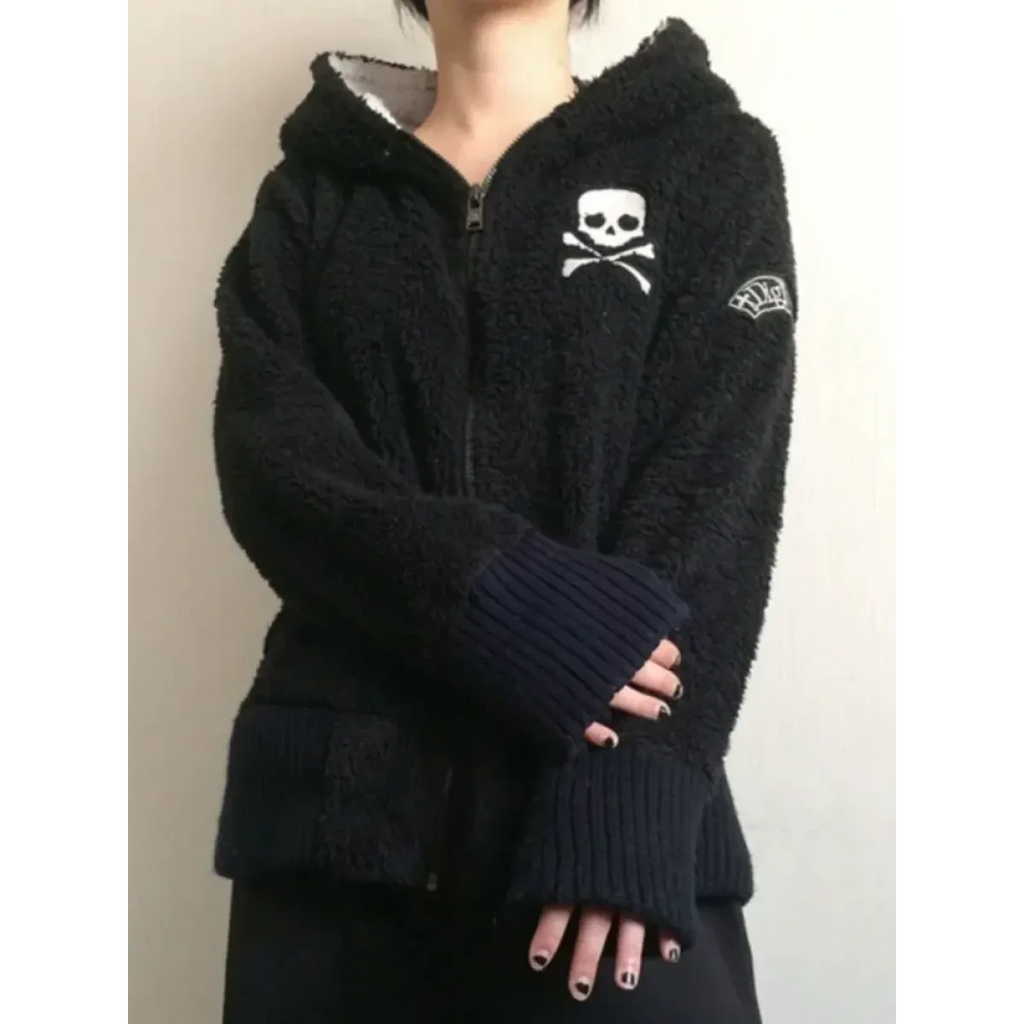 Harajuku Grunge Skull Zip Hoodie - Blackthorn 31
