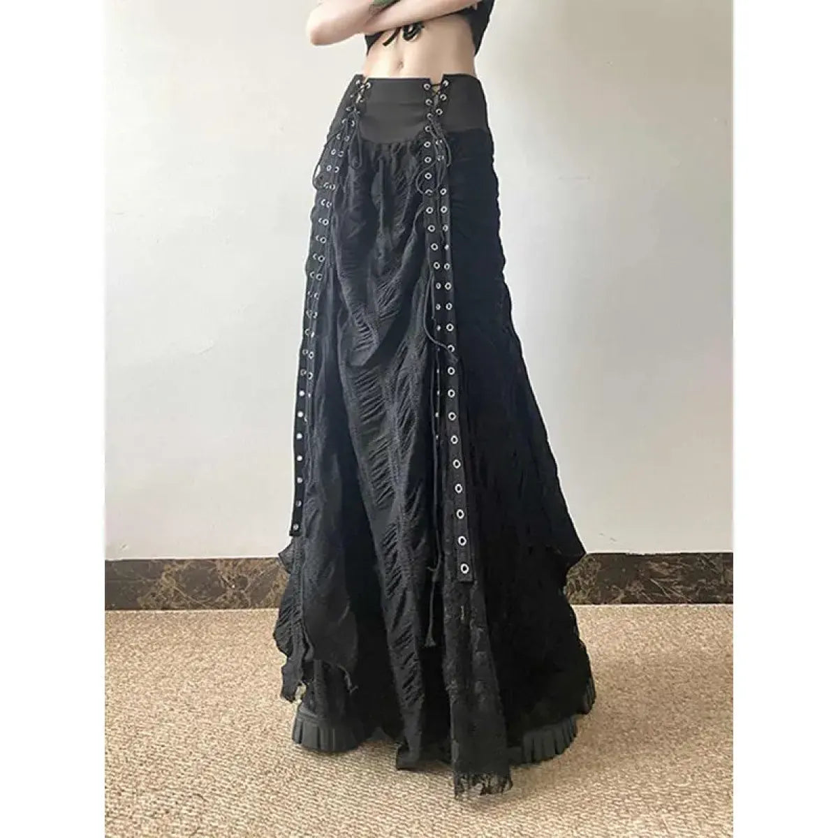 Harajuku Lace Bow A-Line Skirt - Blackthorn 31