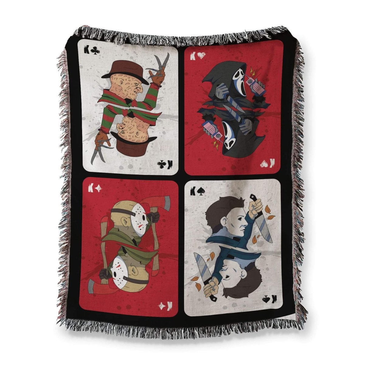 Horror Card Tapestry Throw Blanket (50x60 Inches) - Blackthorn 31