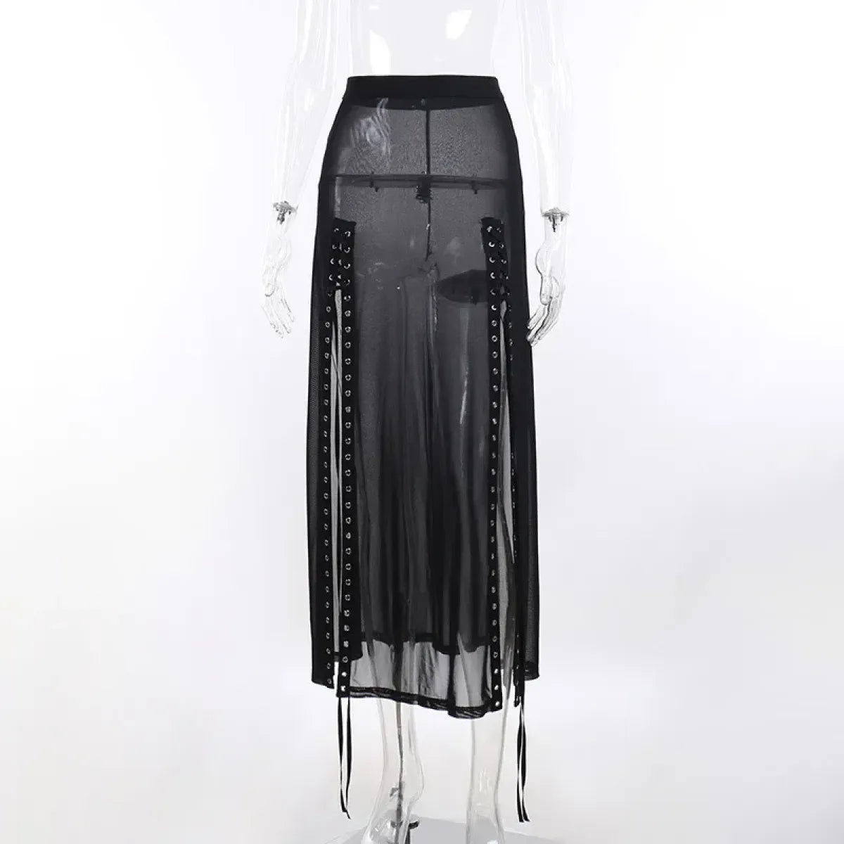 Punk Gothic Eyelet Mesh Skirt - Blackthorn 31