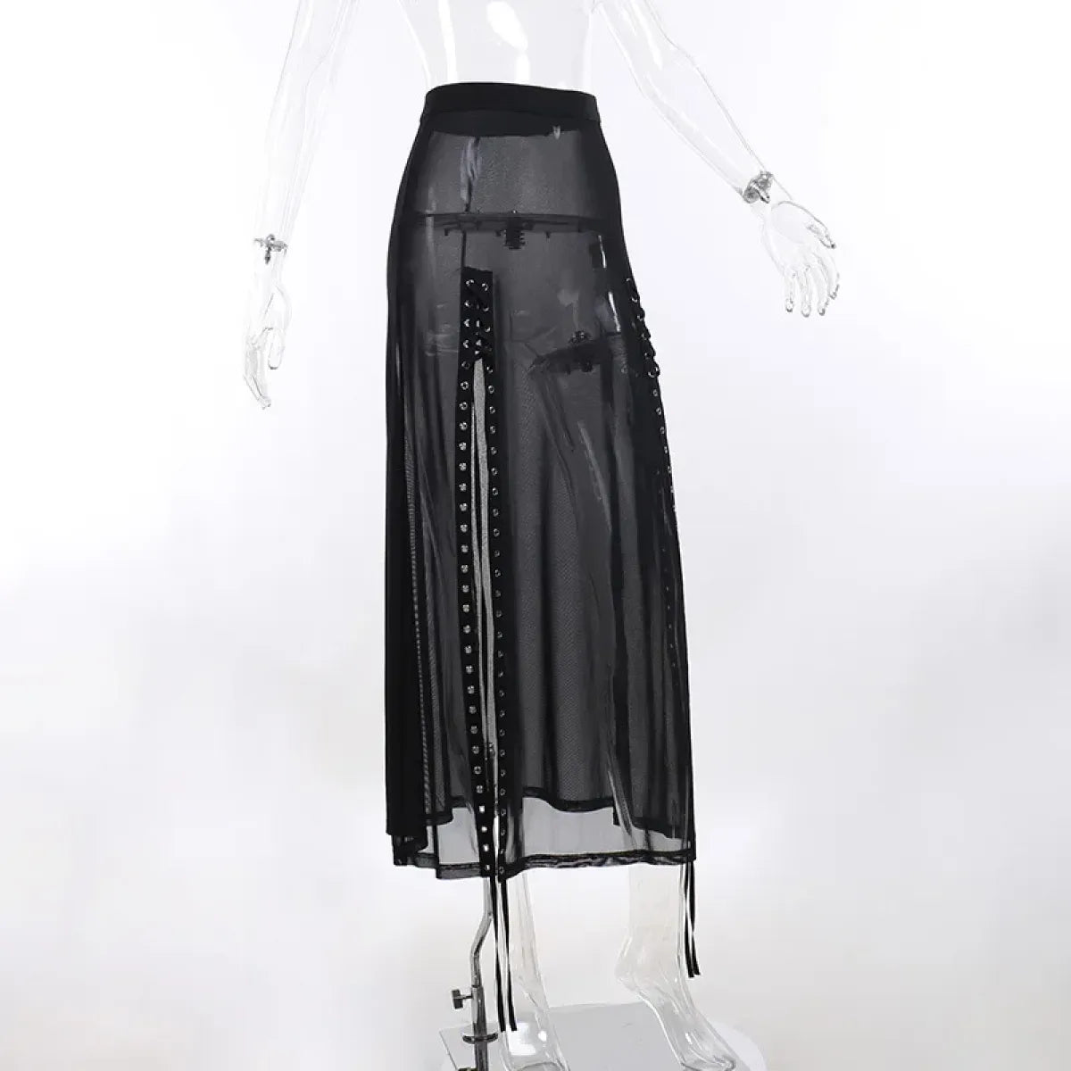 Punk Gothic Eyelet Mesh Skirt - Blackthorn 31