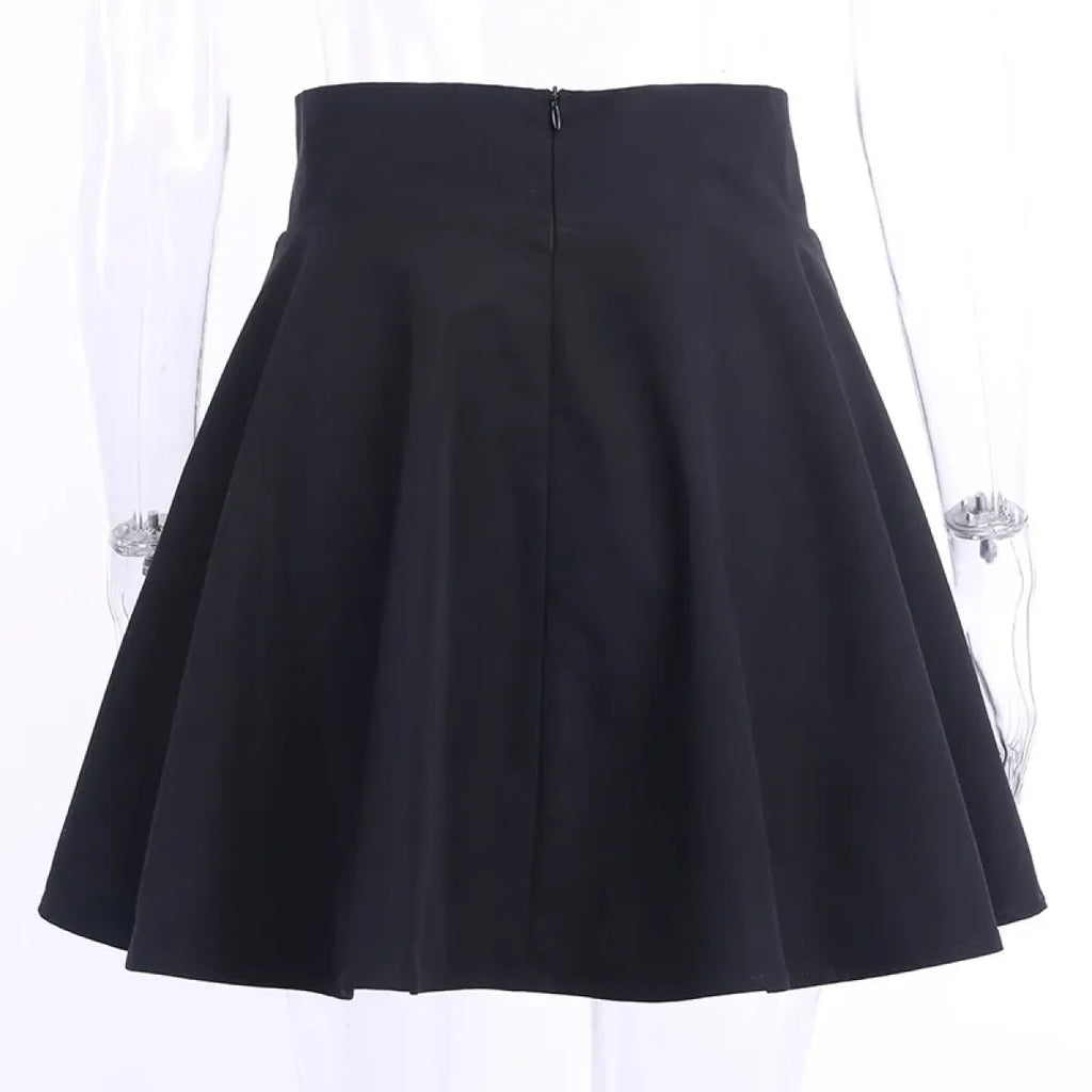 Gothic Lace-Up Mini Skirt – Harajuku Hipster Style for Women - Blackthorn 31
